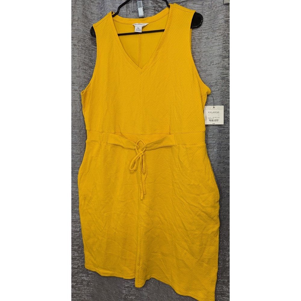 Liz Claiborne Women's Dress XXL NWT Golden Yellow Mid Length‎ Sleeveless